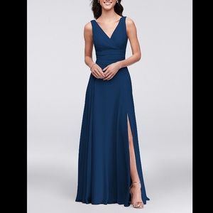 DAVID’S BRIDAL LONG CHIFFON BRIDESMAID DRESS
